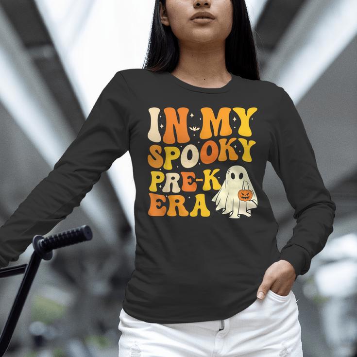 In My Spooky PRE-K Teacher Era Halloween Costume Tee Women Long Sleeve T-Shirt, gift for family, gift for coworker