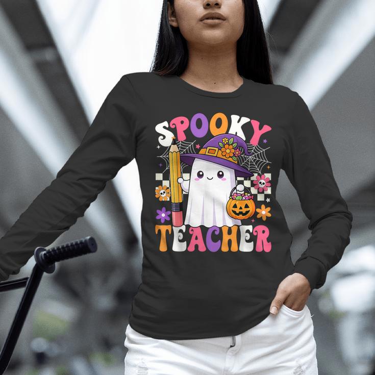 Spooky Teacher Ghost Pencil Teach Halloween Teacher Women Long Sleeve T-Shirt, gift for family, gift for coworker Spooky Teacher Ghost Pencil Teach Halloween Teacher Women Long Sleeve T-Shirt, gift for family, gift for coworker