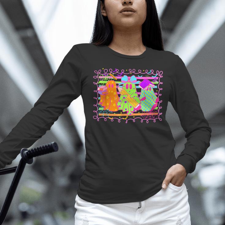 Spooky Teacher Halloween Ghost Fall Autumn Season Women Women Long Sleeve T-Shirt, gift for family, gift for coworker