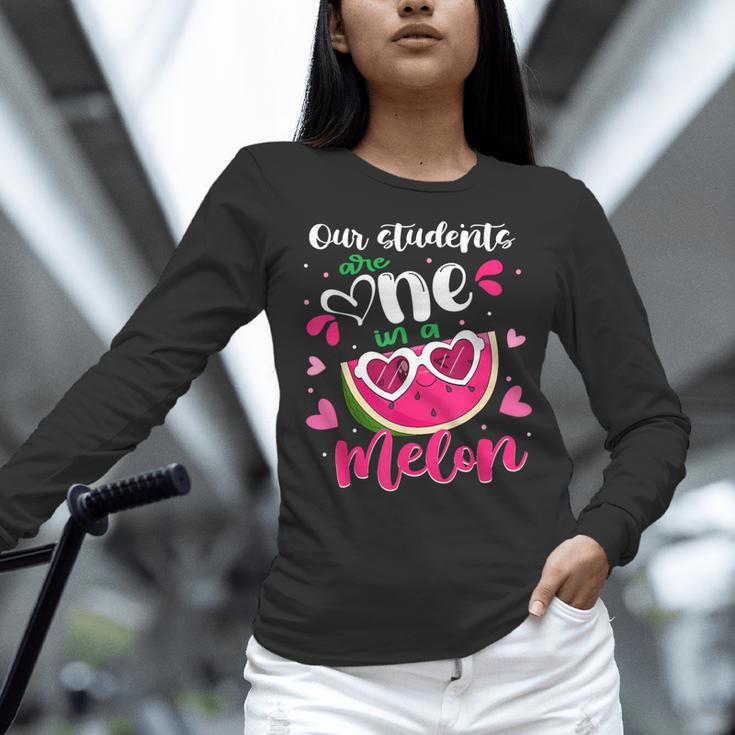 Our Students Are One In A Melon Teacher Watermelon Summer Women Long Sleeve T-Shirt, gift for family, gift for coworker