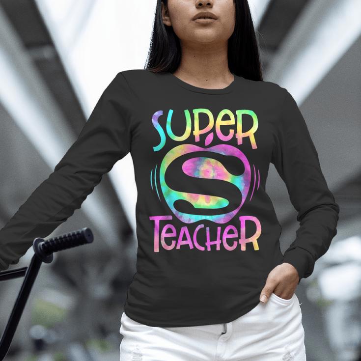 Super Teacher Back To School Apple Tie Dye First Day Women Long Sleeve T-Shirt, Super Teacher Shirts, gift for family, gift for coworker Super Teacher Back To School Apple Tie Dye First Day Women Long Sleeve T-Shirt, Super Teacher Shirts, gift for family, gift for coworker