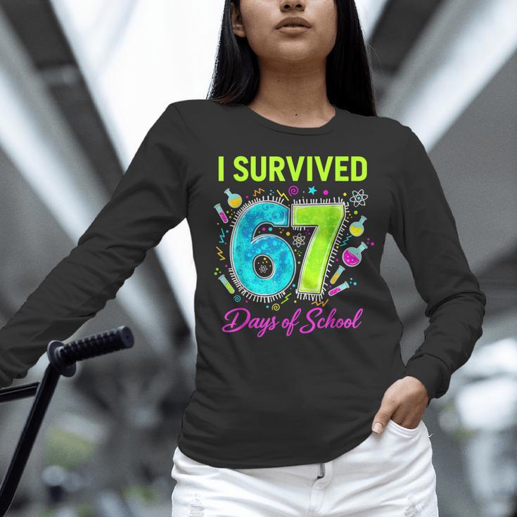 I Survived 67 Days Of School 67 Meme Science Teacher Women Long Sleeve T-Shirt, Science Teacher Shirts, gift for family, gift for coworker