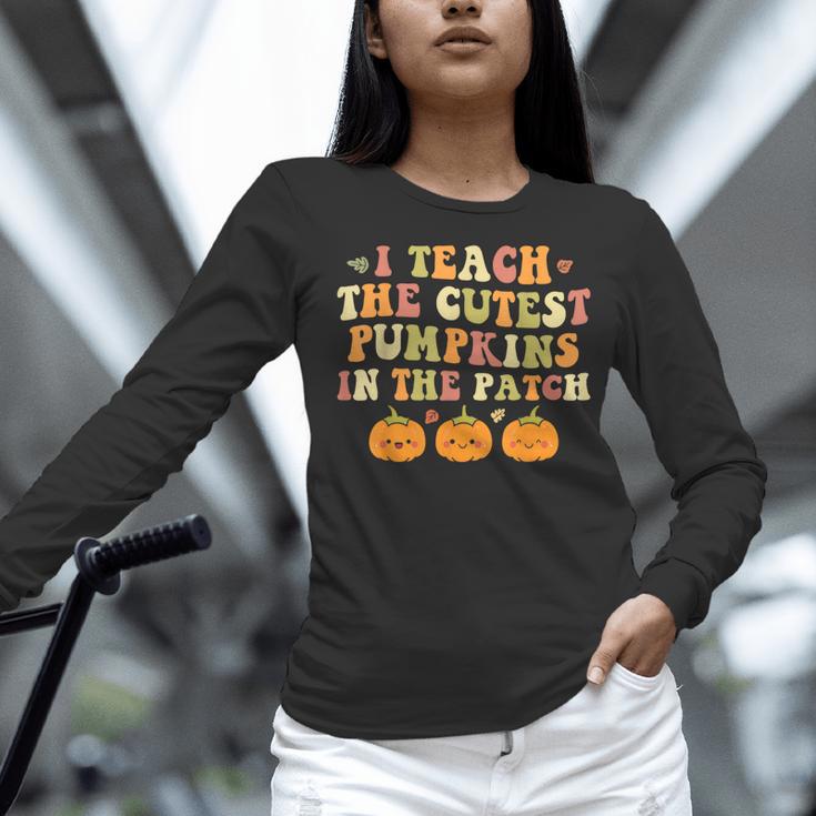 I Teach The Cutest Pumpkins In The Patch Fall Season Teacher Women Long Sleeve T-Shirt, gift for family, gift for coworker I Teach The Cutest Pumpkins In The Patch Fall Season Teacher Women Long Sleeve T-Shirt, gift for family, gift for coworker