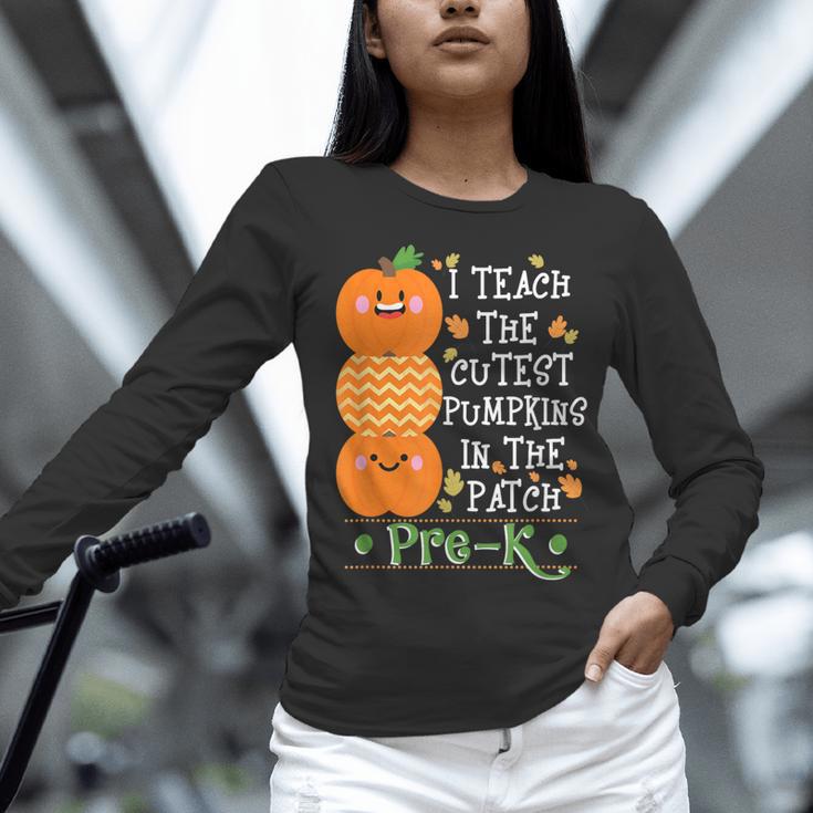 I Teach The Cutest Pumpkins In Patch Pre-K Halloween Teacher Women Long Sleeve T-Shirt, gift for family, gift for coworker I Teach The Cutest Pumpkins In Patch Pre-K Halloween Teacher Women Long Sleeve T-Shirt, gift for family, gift for coworker