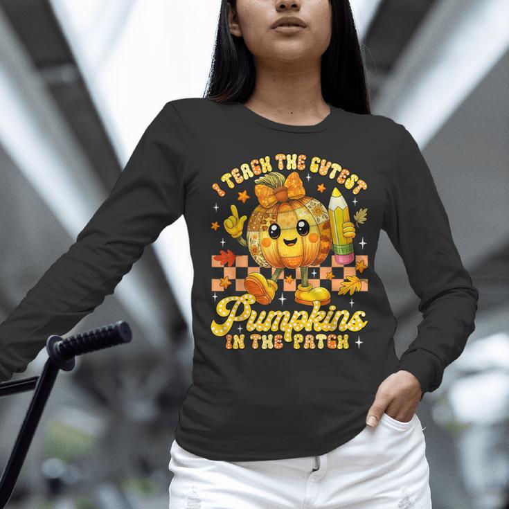 I Teach The Cutest Pumpkins In The Patch Teacher Halloween Women Long Sleeve T-Shirt, gift for family, gift for coworker I Teach The Cutest Pumpkins In The Patch Teacher Halloween Women Long Sleeve T-Shirt, gift for family, gift for coworker
