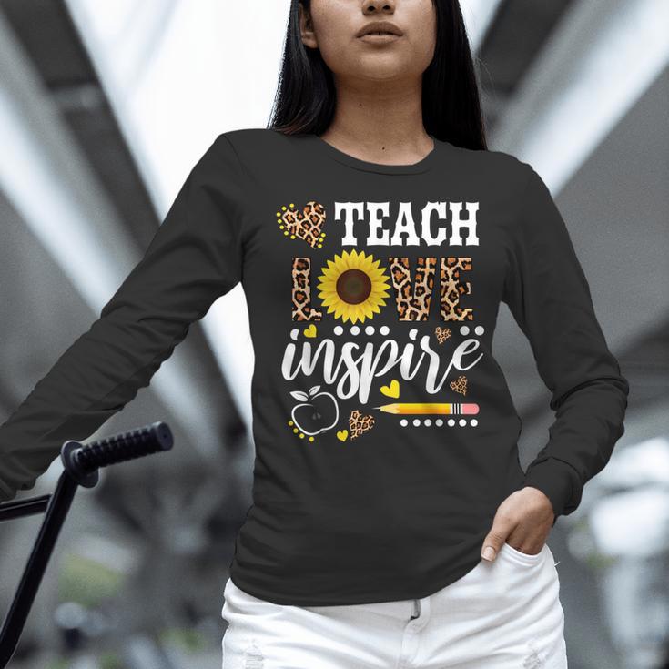 TEACH LOVE INSPIRE Teacher Sunflower Appreciation Women Long Sleeve T-Shirt, gift for family, gift for coworker TEACH LOVE INSPIRE Teacher Sunflower Appreciation Women Long Sleeve T-Shirt, gift for family, gift for coworker