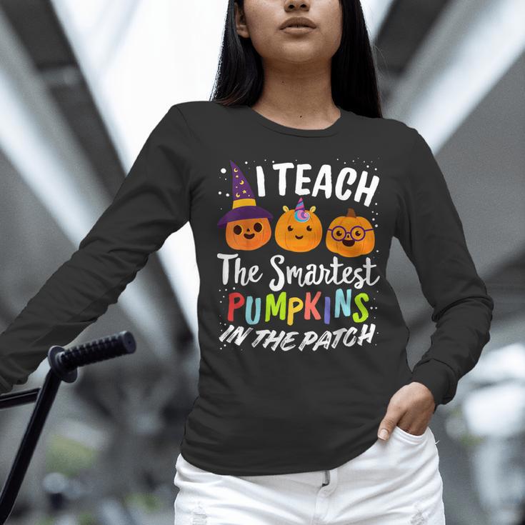 I Teach The Smartest Pumpkins The Patch Teacher Fall Season For Men Women Kids Women Long Sleeve T-Shirt, gift for family, gift for coworker