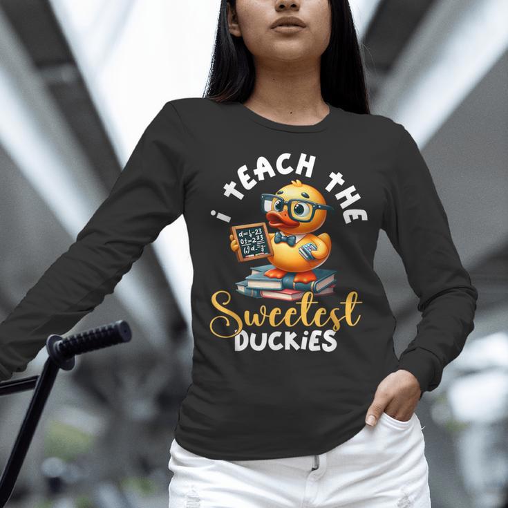 I Teach The Sweetest Duckies Teacher Rubber Duck Teaching Women Long Sleeve T-Shirt, gift for family, gift for coworker I Teach The Sweetest Duckies Teacher Rubber Duck Teaching Women Long Sleeve T-Shirt, gift for family, gift for coworker