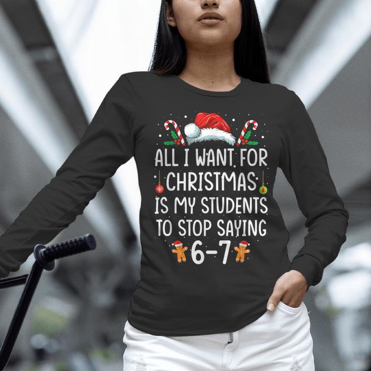 Teacher 67 Christmas Six Seven 6-7 For Men Women Humor Women Long Sleeve T-Shirt, gift for family, gift for coworker Teacher 67 Christmas Six Seven 6-7 For Men Women Humor Women Long Sleeve T-Shirt, gift for family, gift for coworker