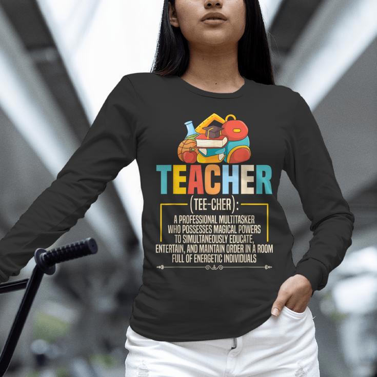 Teacher Definition Teaching School Teacher Men Women Women Long Sleeve T-Shirt, gift for family, gift for coworker