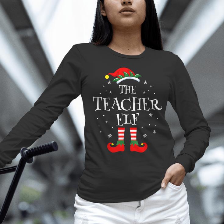 The Teacher Elf Christmas Family Matching Group Xmas Women Long Sleeve T-Shirt, gift for family, gift for coworker