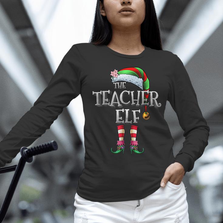 The Teacher Elf Shirt Matching Family Christmas Elf Men Women Kids Women Long Sleeve T-Shirt, gift for family, gift for coworker