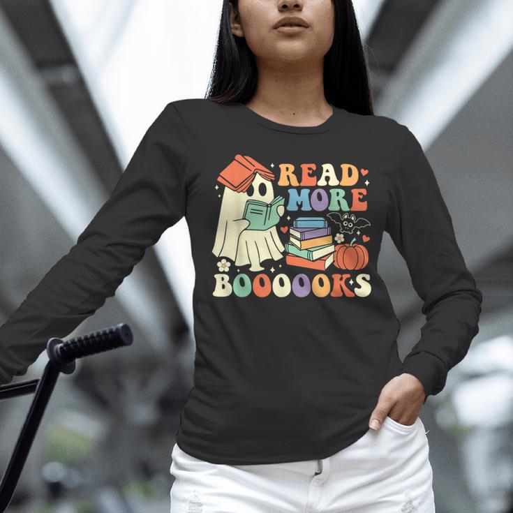 Teacher Halloween Cute Booooks Ghost Read More Books Women Long Sleeve T-Shirt, gift for family, gift for coworker Teacher Halloween Cute Booooks Ghost Read More Books Women Long Sleeve T-Shirt, gift for family, gift for coworker