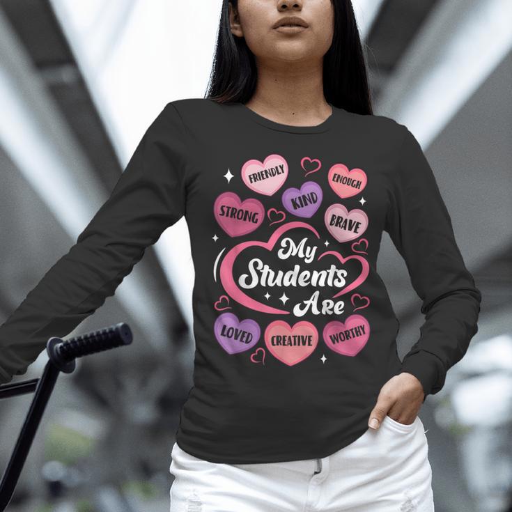 Teacher Positive Affirmations Candy Heart Valentine's Day Women Long Sleeve T-Shirt, gift for family, gift for coworker Teacher Positive Affirmations Candy Heart Valentine's Day Women Long Sleeve T-Shirt, gift for family, gift for coworker