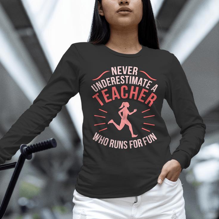 Teacher Who Runs Half Marathon Runner Running Lover Graphic Women Long Sleeve T-Shirt, gift for family, gift for coworker Teacher Who Runs Half Marathon Runner Running Lover Graphic Women Long Sleeve T-Shirt, gift for family, gift for coworker