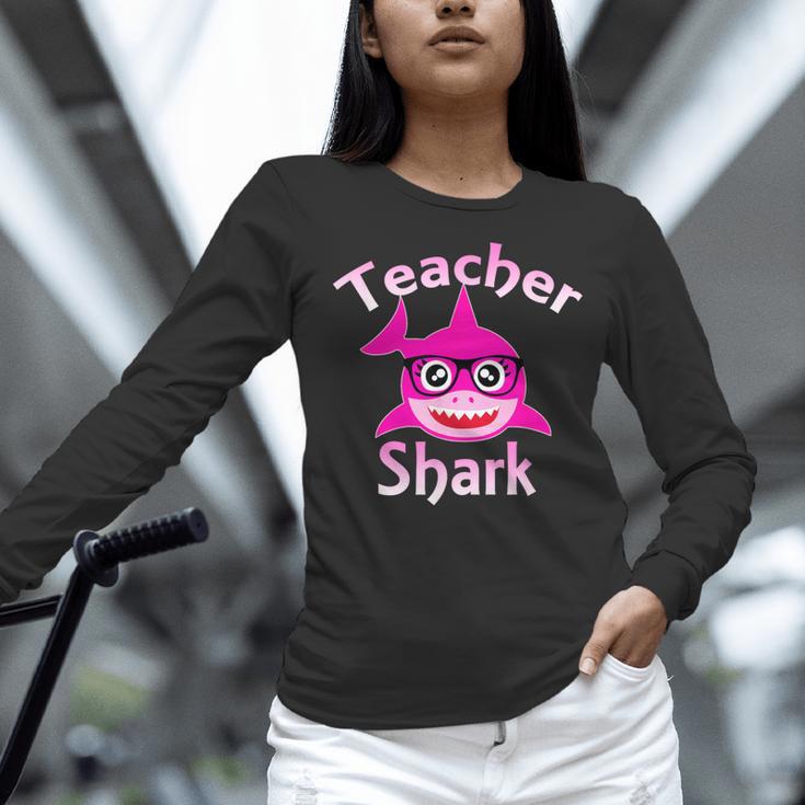 Teacher Shark Female Teacher Women Long Sleeve T-Shirt, gift for family, gift for coworker