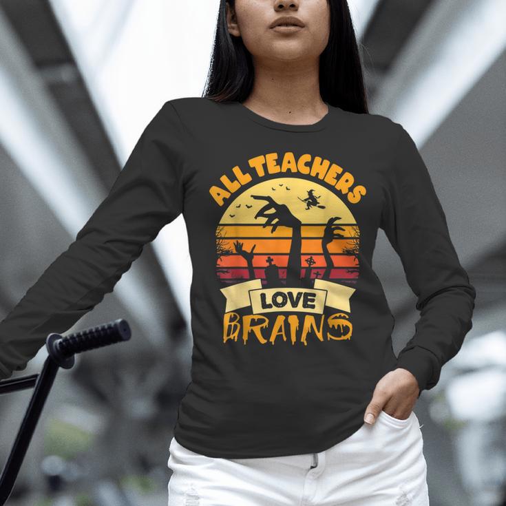 Teacher Shirts Halloween All Teachers Love Brains Women Long Sleeve T-Shirt, gift for family, gift for coworker Teacher Shirts Halloween All Teachers Love Brains Women Long Sleeve T-Shirt, gift for family, gift for coworker