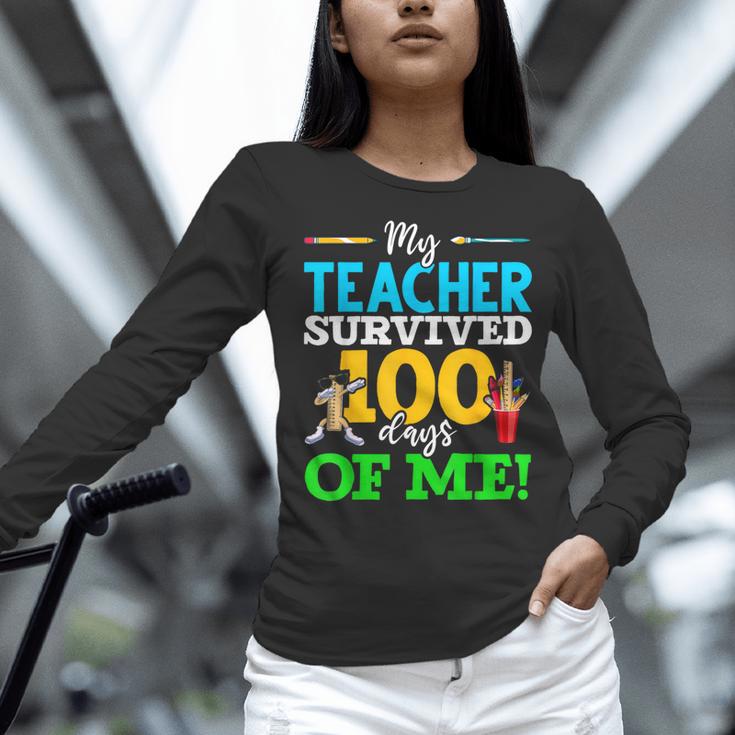 My Teacher Survived 100 Days Of Me Dab 100 Days Of School For Men Women Kids Women Long Sleeve T-Shirt, gift for family, gift for coworker My Teacher Survived 100 Days Of Me Dab 100 Days Of School For Men Women Kids Women Long Sleeve T-Shirt, gift for family, gift for coworker