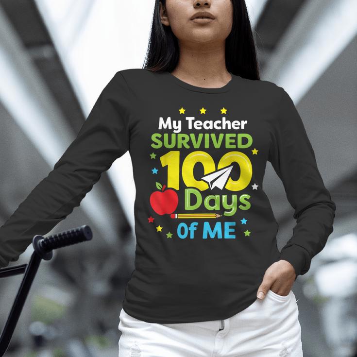 My Teacher Survived 100 Days Of Me Women Long Sleeve T-Shirt, gift for family, gift for coworker My Teacher Survived 100 Days Of Me Women Long Sleeve T-Shirt, gift for family, gift for coworker