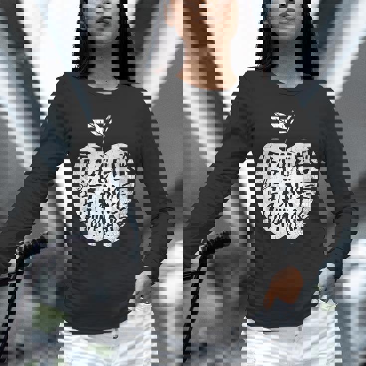 Teacher Of Tiny Humans Preschool Kindergarten Teacher Women Long Sleeve T-Shirt, gift for family, gift for coworker