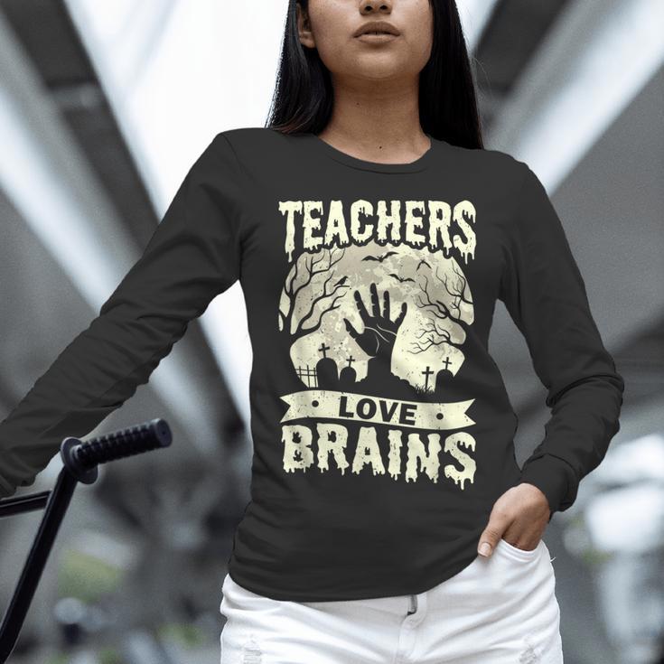 Teachers Love Brains Halloween Costume Boo Trick Teach Women Long Sleeve T-Shirt, gift for family, gift for coworker Teachers Love Brains Halloween Costume Boo Trick Teach Women Long Sleeve T-Shirt, gift for family, gift for coworker