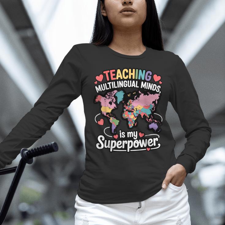 Teaching Multilingual Minds Learners English ESL Teacher Women Long Sleeve T-Shirt, Esl Teacher Shirts, English Teacher Shirts, gift for family, gift for coworker Teaching Multilingual Minds Learners English ESL Teacher Women Long Sleeve T-Shirt, Esl Teacher Shirts, English Teacher Shirts, gift for family, gift for coworker