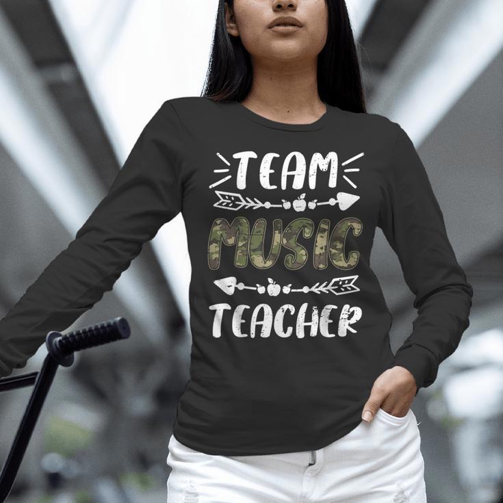 Team Music Teacher Camo Teacher Student Back To School Women Long Sleeve T-Shirt, gift for family, gift for coworker Team Music Teacher Camo Teacher Student Back To School Women Long Sleeve T-Shirt, gift for family, gift for coworker