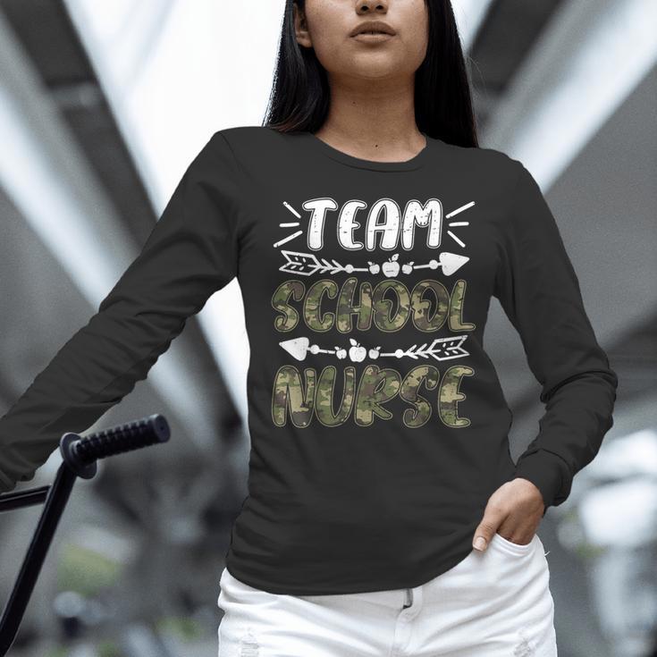 Team School Nurse Camo Teacher Student Back To School For Men Women Women Long Sleeve T-Shirt, gift for family, gift for coworker