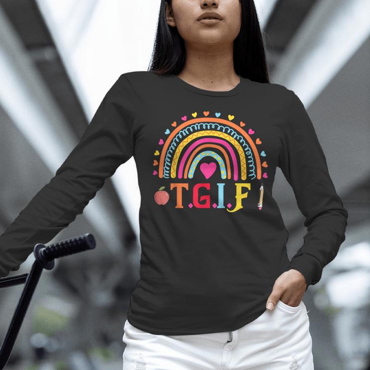 TGIF Teacher Appreciation Alphabet Thank God It's Friday For Men Women Girls Kids Women Long Sleeve T-Shirt, gift for family, gift for coworker