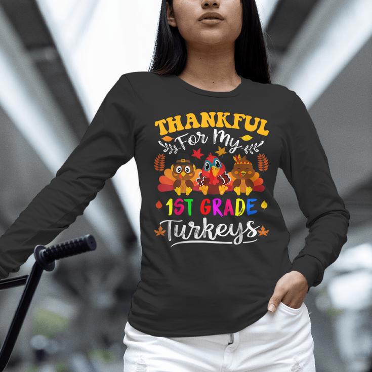 Thankful For My 1st Grade Turkeys Thanksgiving Teacher Fall Women Long Sleeve T-Shirt, gift for family, gift for coworker Thankful For My 1st Grade Turkeys Thanksgiving Teacher Fall Women Long Sleeve T-Shirt, gift for family, gift for coworker