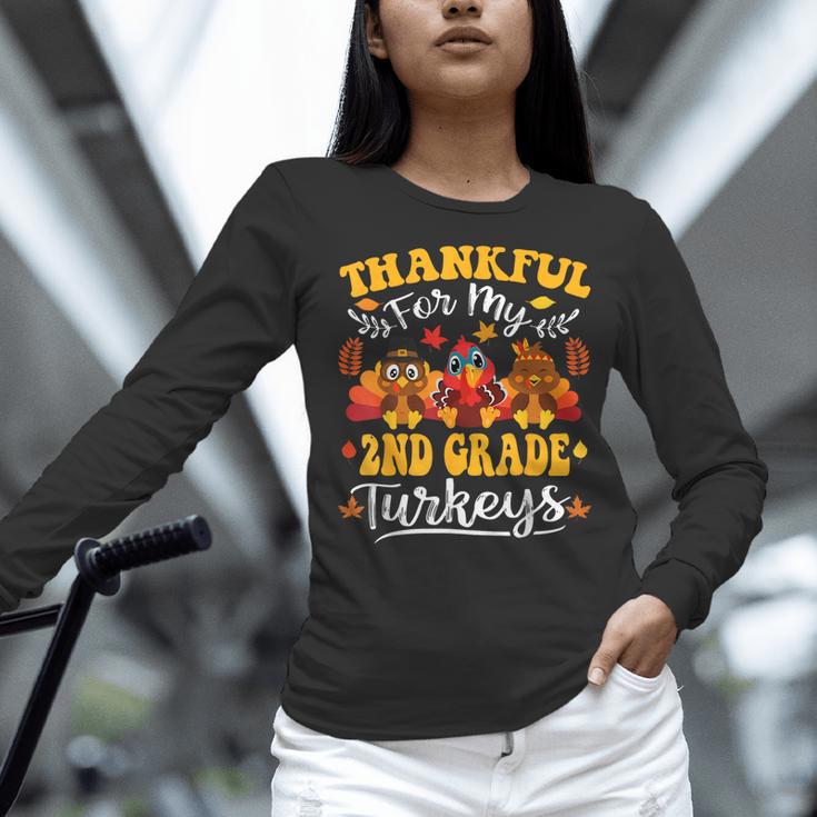 Thankful For My 2nd Grade Turkeys Thanksgiving Teacher Fall Women Long Sleeve T-Shirt, 2nd Grade Teacher Shirts, gift for family, gift for coworker