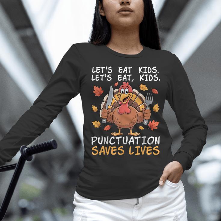 Thanksgiving Teacher Turkey Lets Eat Kids Punctuation Women Long Sleeve T-Shirt, gift for family, gift for coworker Thanksgiving Teacher Turkey Lets Eat Kids Punctuation Women Long Sleeve T-Shirt, gift for family, gift for coworker