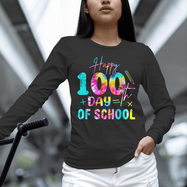 Tie Dye Happy 100th Day Of School Teacher Student 100 Days Women Long Sleeve T-Shirt, gift for family, gift for coworker Tie Dye Happy 100th Day Of School Teacher Student 100 Days Women Long Sleeve T-Shirt, gift for family, gift for coworker