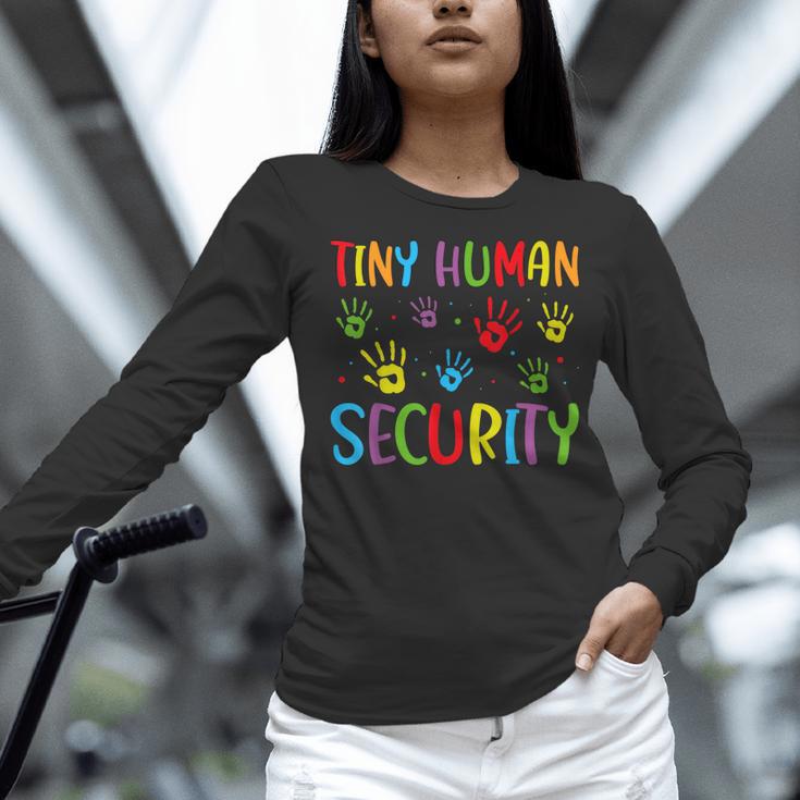 Tiny Human Security Preschool Childcare Teacher Babysitters Women Long Sleeve T-Shirt, gift for family, gift for coworker Tiny Human Security Preschool Childcare Teacher Babysitters Women Long Sleeve T-Shirt, gift for family, gift for coworker