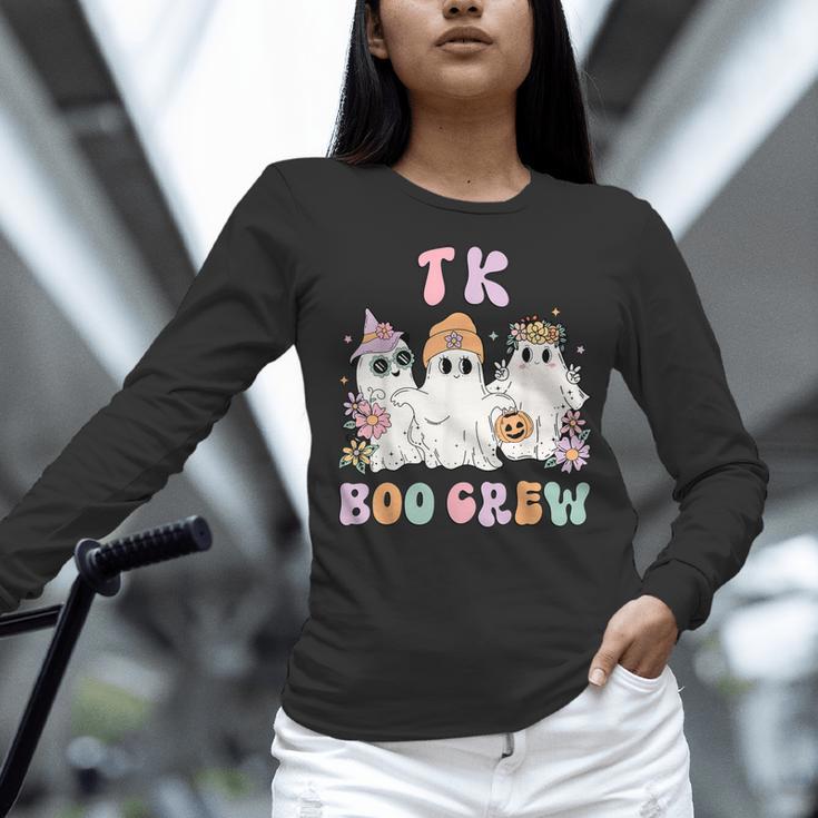 TK Boo Crew Retro Groovy Halloween Floral Ghost TK Teacher Women Long Sleeve T-Shirt, Groovy Teacher Shirts, gift for family, gift for coworker TK Boo Crew Retro Groovy Halloween Floral Ghost TK Teacher Women Long Sleeve T-Shirt, Groovy Teacher Shirts, gift for family, gift for coworker