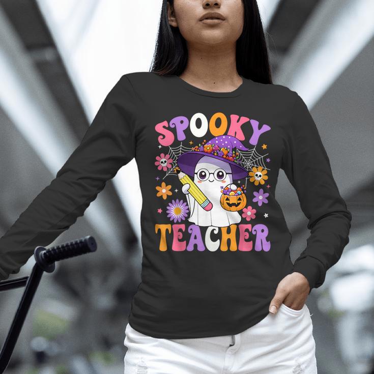 Trick Or Teach Spooky Teacher Ghost Halloween Teacher Women Long Sleeve T-Shirt, gift for family, gift for coworker Trick Or Teach Spooky Teacher Ghost Halloween Teacher Women Long Sleeve T-Shirt, gift for family, gift for coworker