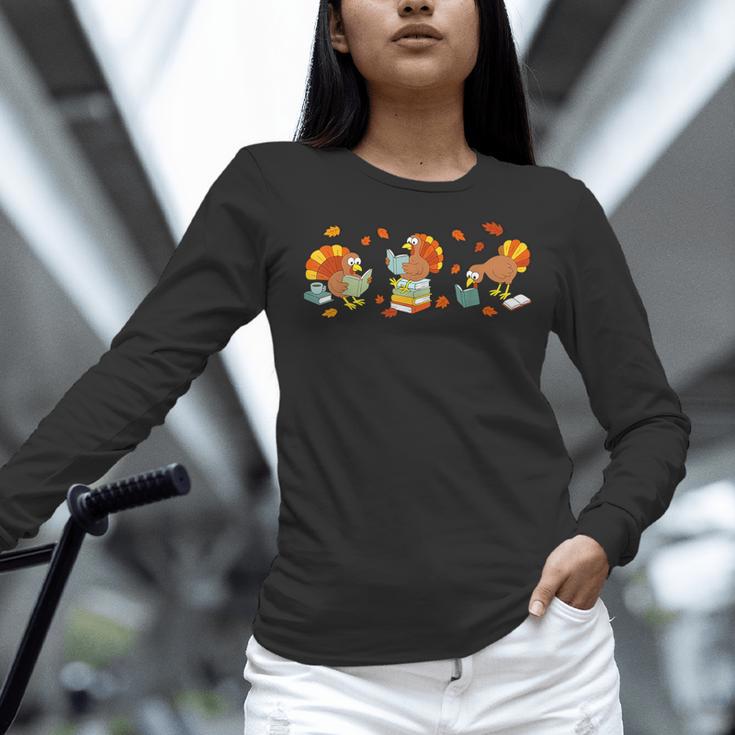 Turkey Reading Books Fall Thanksgiving Teacher Book Lovers Women Long Sleeve T-Shirt, gift for family, gift for coworker Turkey Reading Books Fall Thanksgiving Teacher Book Lovers Women Long Sleeve T-Shirt, gift for family, gift for coworker