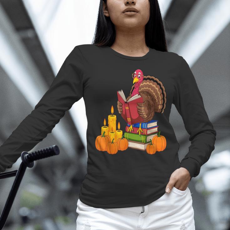 Turkey Reading Books Fall Thanksgiving Teacher Book Women Long Sleeve T-Shirt, gift for family, gift for coworker Turkey Reading Books Fall Thanksgiving Teacher Book Women Long Sleeve T-Shirt, gift for family, gift for coworker