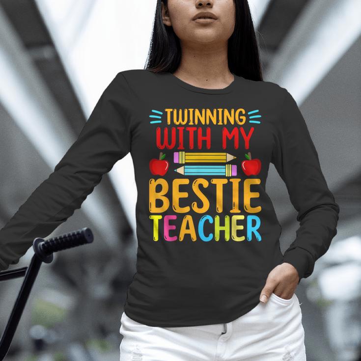 Twinning With My Bestie Teacher Boy Spirit Week Twin Day Women Long Sleeve T-Shirt, gift for family, gift for coworker Twinning With My Bestie Teacher Boy Spirit Week Twin Day Women Long Sleeve T-Shirt, gift for family, gift for coworker