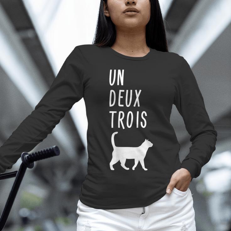 Un Deux Trois Cat Shirt French Teacher Women Long Sleeve T-Shirt, gift for family, gift for coworker