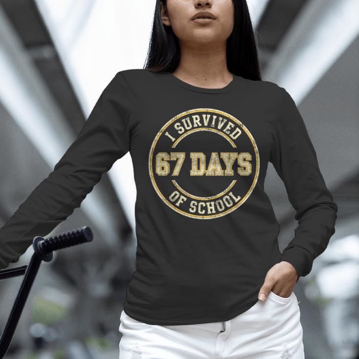 Vintage I Survived 67 Days Of School Teachers Students Women Long Sleeve T-Shirt, gift for family, gift for coworker Vintage I Survived 67 Days Of School Teachers Students Women Long Sleeve T-Shirt, gift for family, gift for coworker