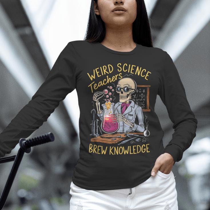Weird Science Skeleton Halloween Teachers Brew Knowledge Women Long Sleeve T-Shirt, Science Teacher Shirts, gift for family, gift for coworker Weird Science Skeleton Halloween Teachers Brew Knowledge Women Long Sleeve T-Shirt, Science Teacher Shirts, gift for family, gift for coworker