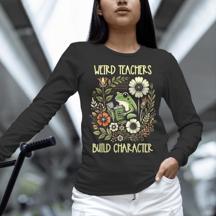 Weird Teachers Build Character Frog Reading Book Librarian Women Long Sleeve T-Shirt, gift for family, gift for coworker Weird Teachers Build Character Frog Reading Book Librarian Women Long Sleeve T-Shirt, gift for family, gift for coworker