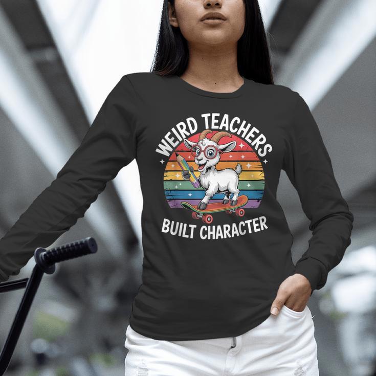 Weird Teachers Build Character Teacher Women Long Sleeve T-Shirt, gift for family, gift for coworker