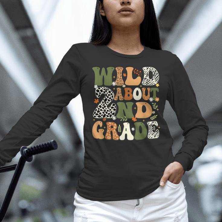 Wild About 2nd Grade Teacher Student First Day Of School Women Long Sleeve T-Shirt, First Grade Teacher Shirts, 2nd Grade Teacher Shirts, gift for family, gift for coworker