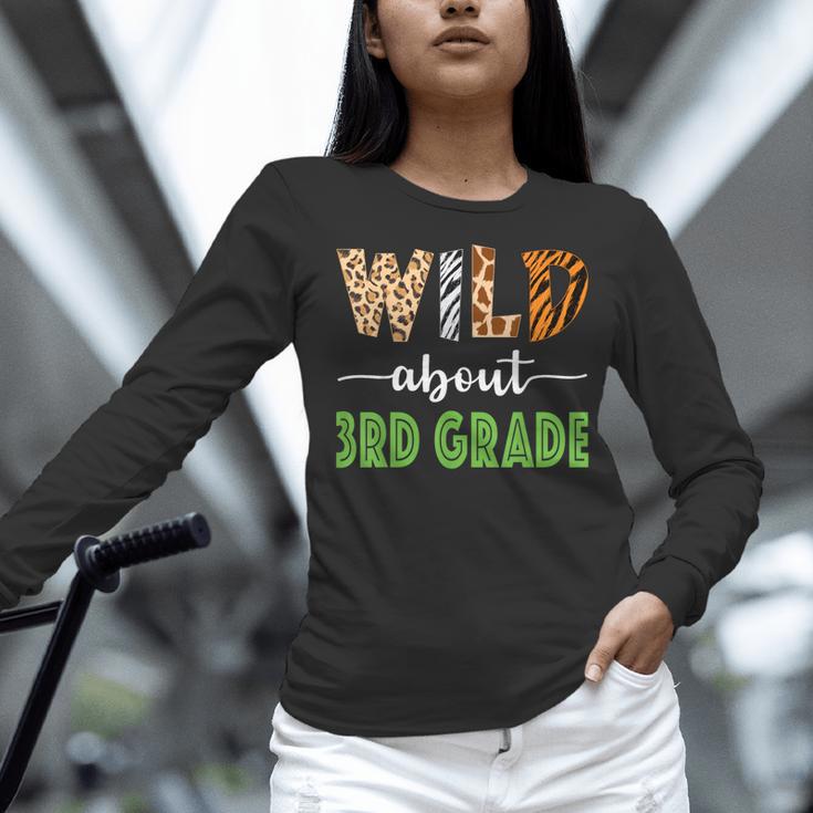 Wild About 3rd Grade Teacher Student Third Grade Zoo Safari Men Women Girls Kids Women Long Sleeve T-Shirt, gift for family, gift for coworker