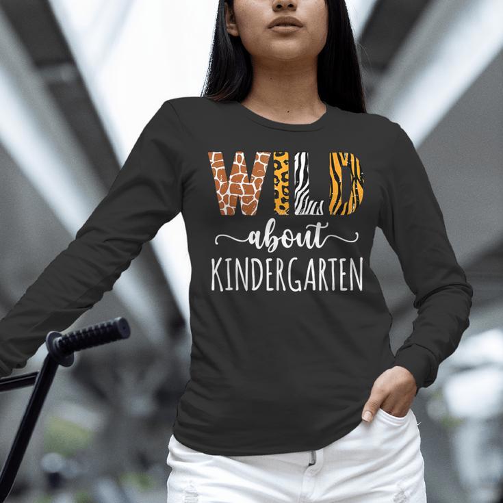 Wild About Kindergarten Teacher Leopard Print Women Long Sleeve T-Shirt, gift for family, gift for coworker Wild About Kindergarten Teacher Leopard Print Women Long Sleeve T-Shirt, gift for family, gift for coworker