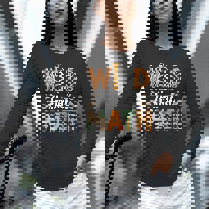 Wild About Math Cute Teacher Student Math Club Women Long Sleeve T-Shirt, gift for family, gift for coworker