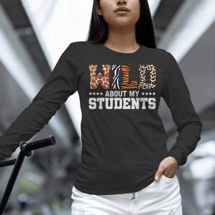 Wild About My Students Shirt Animals Teacher Women Long Sleeve T-Shirt, gift for family, gift for coworker