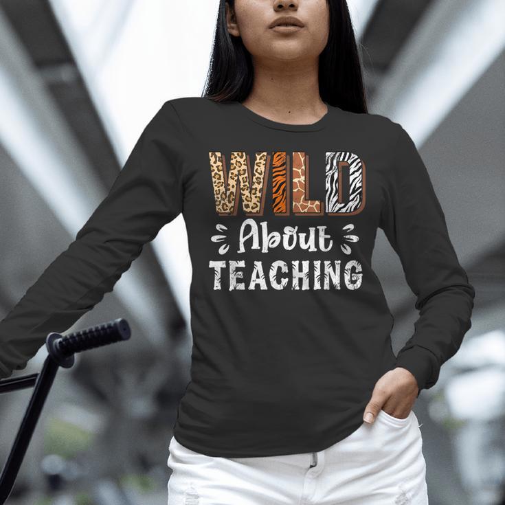 Wild About Teaching Teacher Lover Animals Leopard Zebra Women Long Sleeve T-Shirt, gift for family, gift for coworker Wild About Teaching Teacher Lover Animals Leopard Zebra Women Long Sleeve T-Shirt, gift for family, gift for coworker